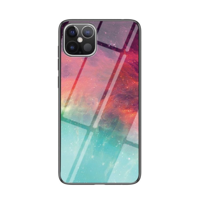 Etui iPhone 12 Pro Max Szary Czarny Hartowane Szkło Gwiaździste Niebo