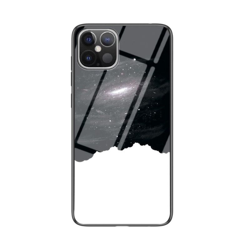 Etui iPhone 12 Pro Max Szary Czarny Hartowane Szkło Gwiaździste Niebo