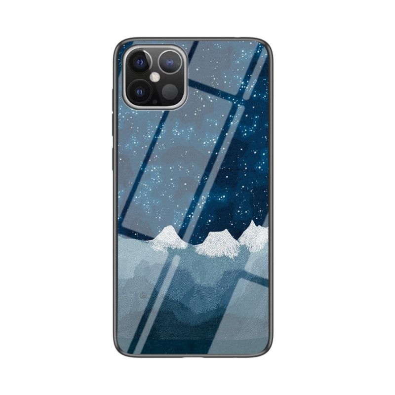 Etui iPhone 12 Pro Max Szary Czarny Hartowane Szkło Gwiaździste Niebo