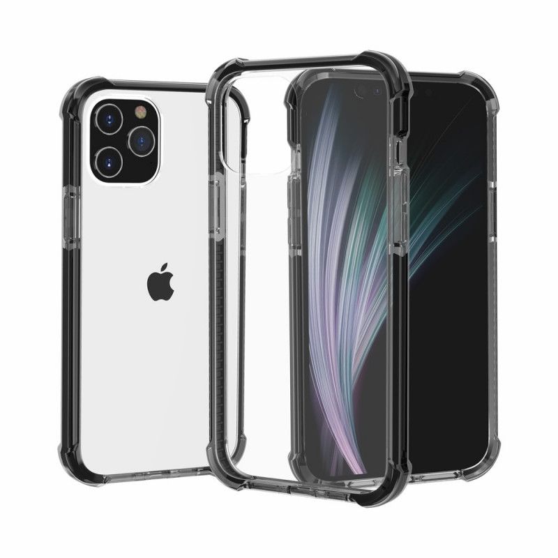 Etui iPhone 12 Pro Max Szary Czarny Przezroczyste Poduszki Powietrzne