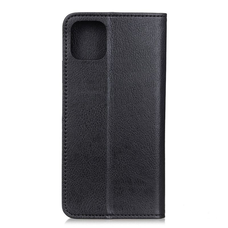 Flip Kotelot iPhone 12 Pro Max Czerwony Czarny Etui na Telefon Biznesowa Dwoina Z Liczi