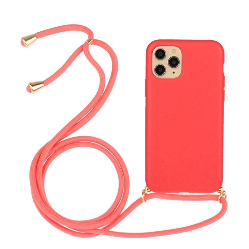 Futerały iPhone 12 Pro Max Czerwony Czarny Etui na Telefon Silikon I Sznurek