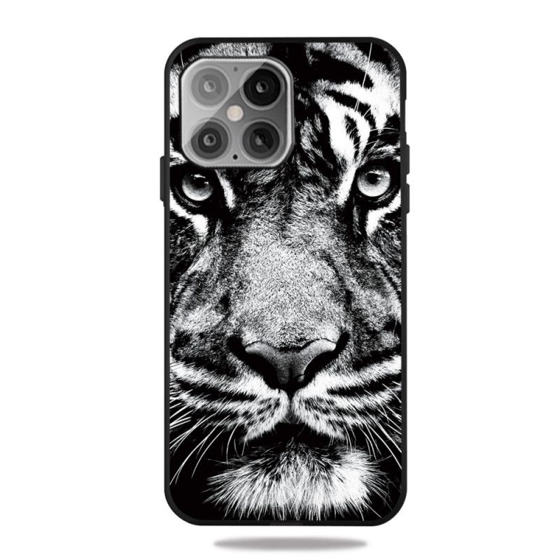 Futerały iPhone 12 Pro Max Etui na Telefon Czarno-Biały Tygrys