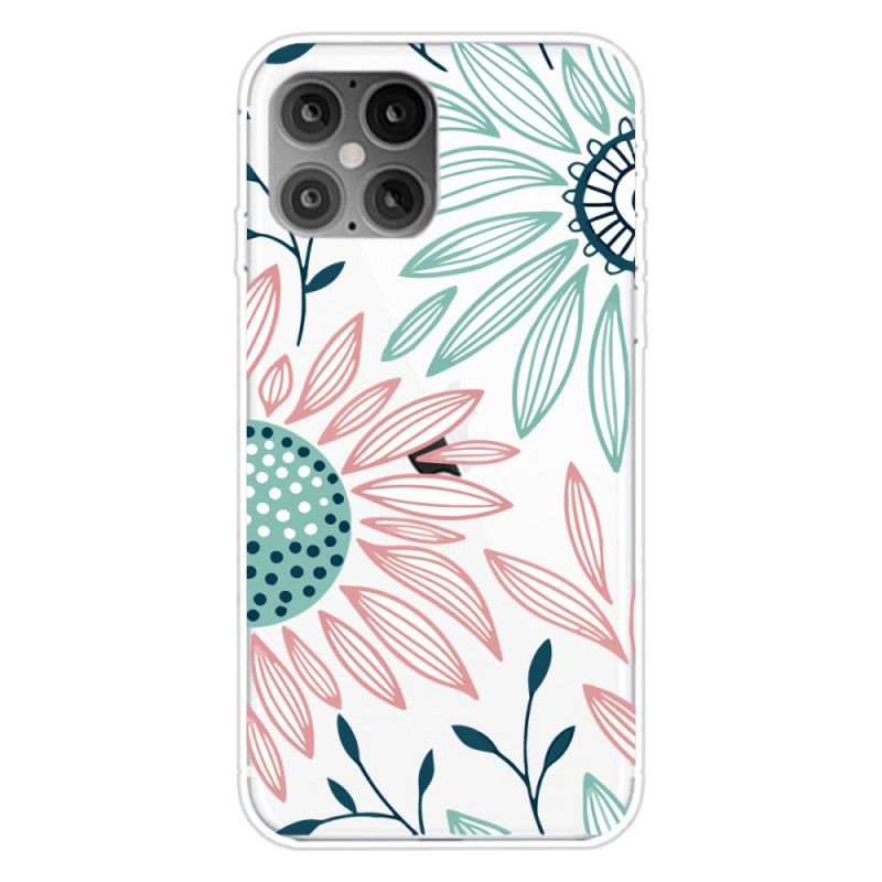 Futerały iPhone 12 Pro Max Etui na Telefon Przezroczysty Kwiat