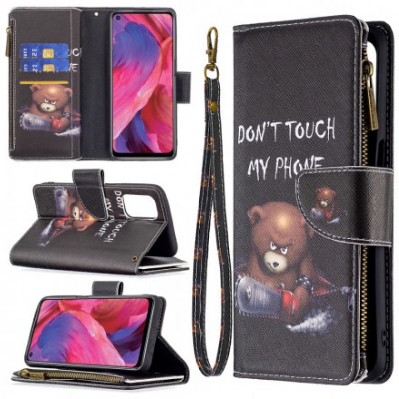 Etui Folio Do Oppo A54 5g / A74 5g Zapinany Kieszonkowy Miś