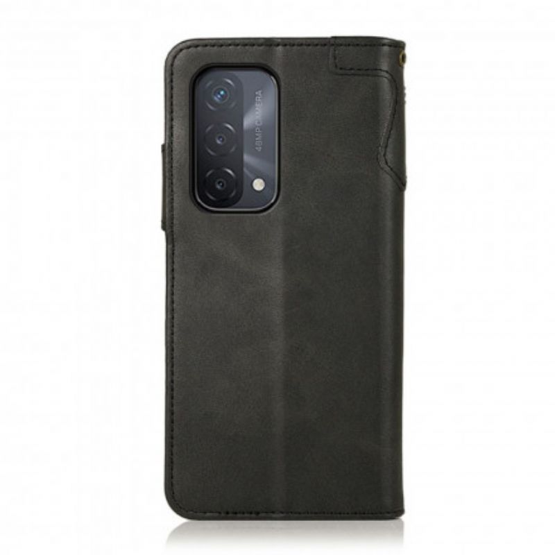 Etui Folio Oppo A54 5g / A74 5g Guzik Ze Sztucznej Skóry Khazneh Etui Ochronne