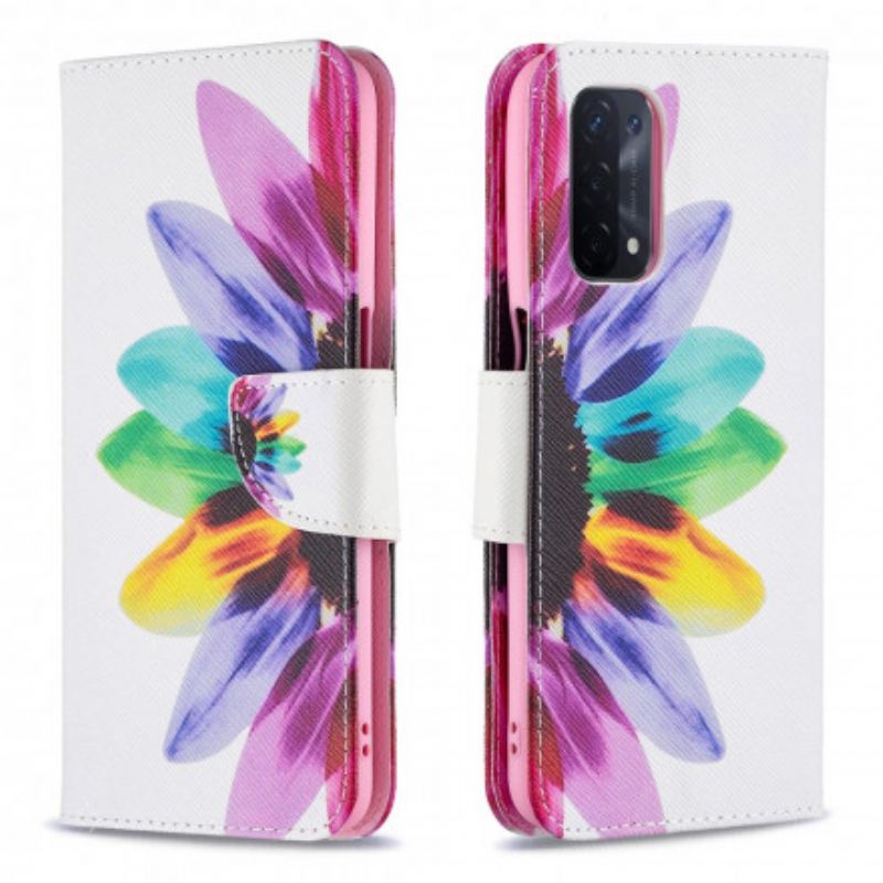 Etui Folio Oppo A54 5g / A74 5g Kwiat Akwarela