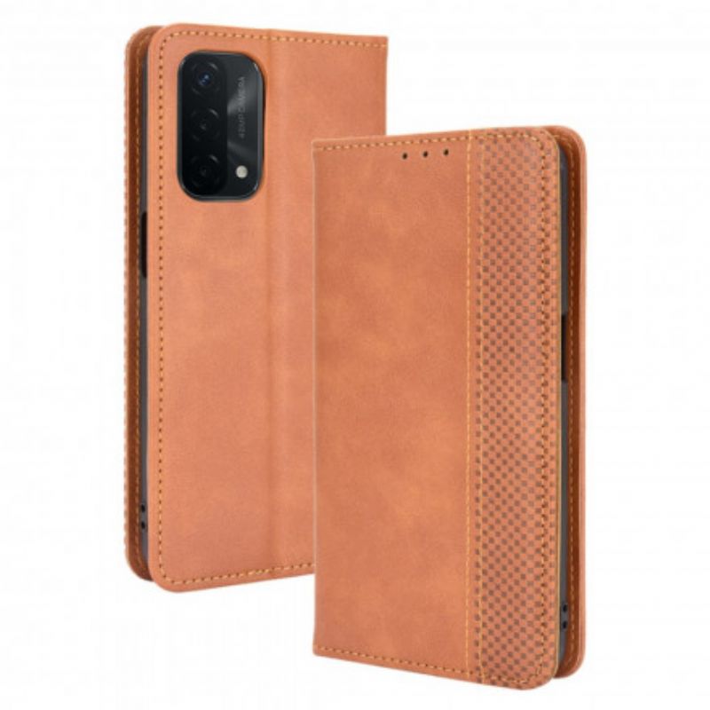 Flip Kotelot Do Oppo A54 5g / A74 5g Stylizowany Efekt Skóry W Stylu Vintage