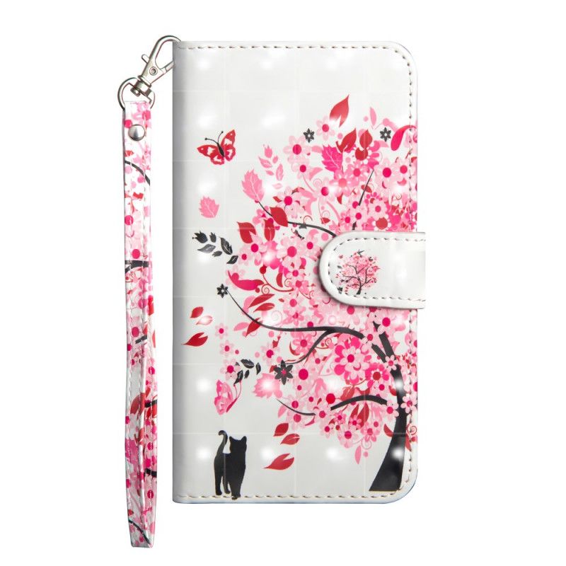 Etui Folio Huawei Y5p Różowe Drzewo