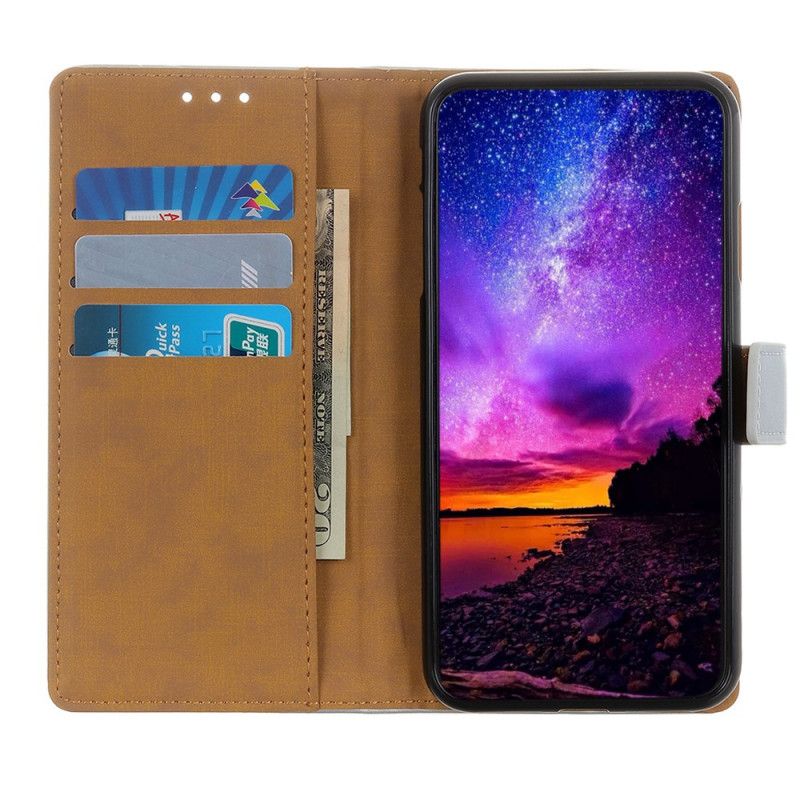 Etui Folio Huawei Y5p Srebrny Czarny Prosta Sztuczna Skóra