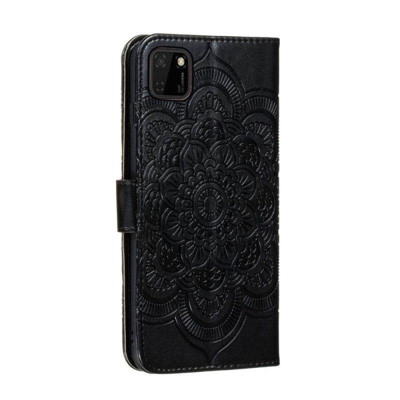 Etui Folio Huawei Y5p Szary Czarny Pełna Mandala