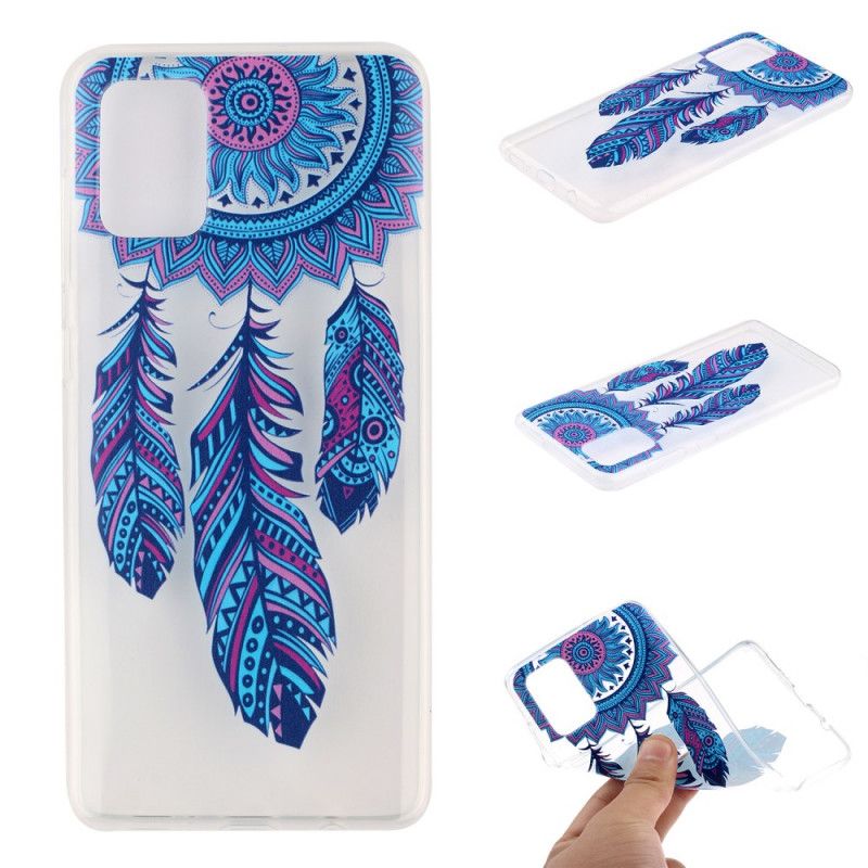Etui Huawei Y5p Przezroczysty Niebieski Łapacz Snów Z Piór Etui Ochronne