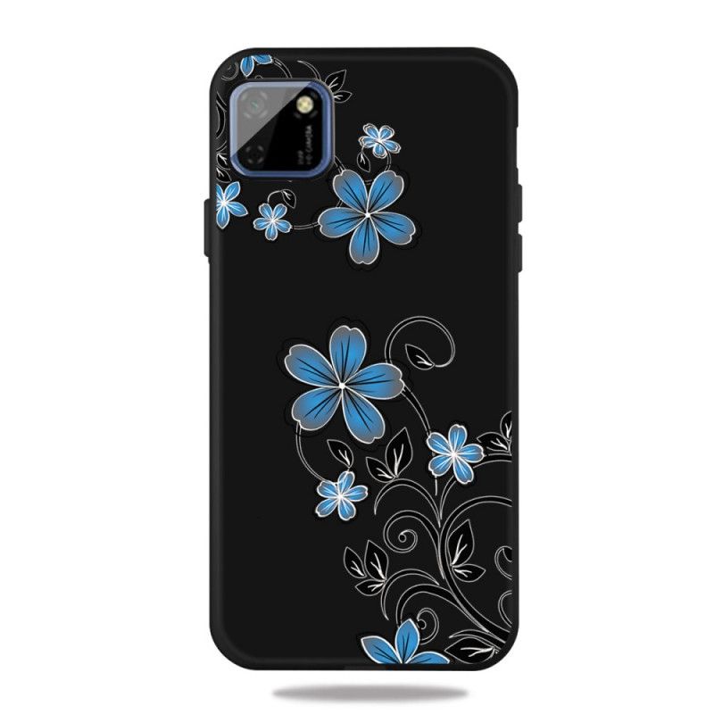 Futerały Huawei Y5p Etui na Telefon Niebieskie Kwiaty