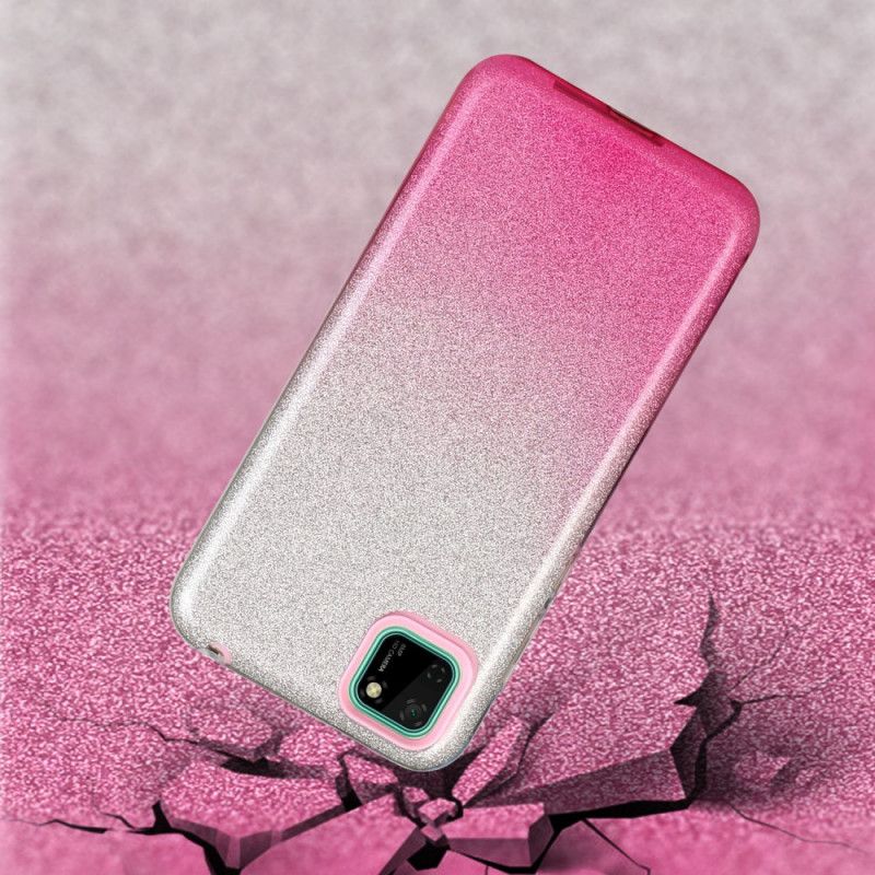 Futerały Huawei Y5p Magenta Czarny Etui na Telefon Brokat Gradientu