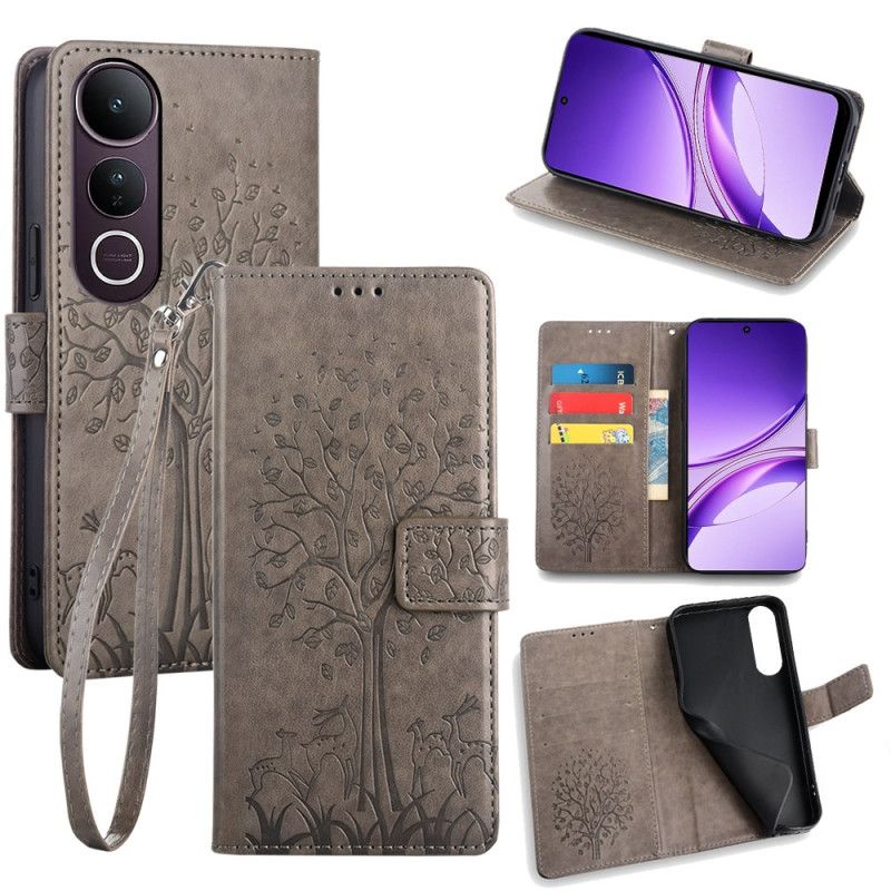 Etui Folio Vivo V50 Lite 5g Drzewo Jelenia Etui Ochronne