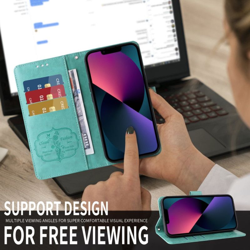 Etui Folio Vivo V50 Lite 5g Kwiatowy Wzór Motyla Etui Ochronne