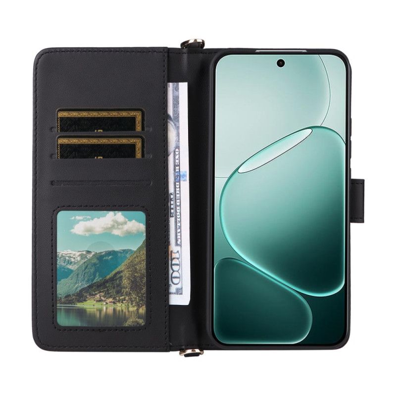 Etui Folio Vivo V50 Lite 5g Pikowane Z Paskiem Na Ramię I Smyczą Etui Ochronne