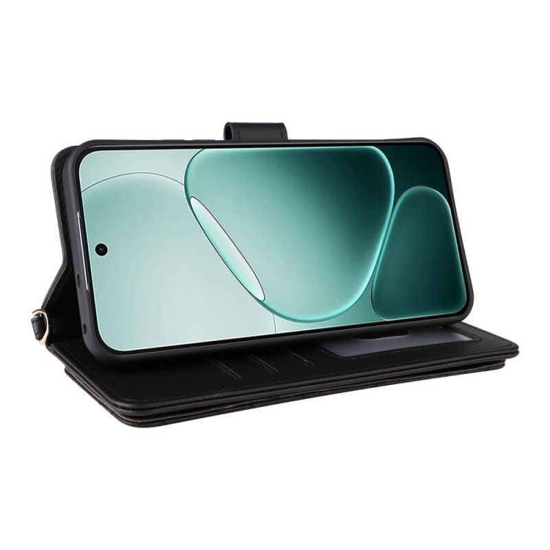 Etui Folio Vivo V50 Lite 5g Pikowane Z Paskiem Na Ramię I Smyczą Etui Ochronne