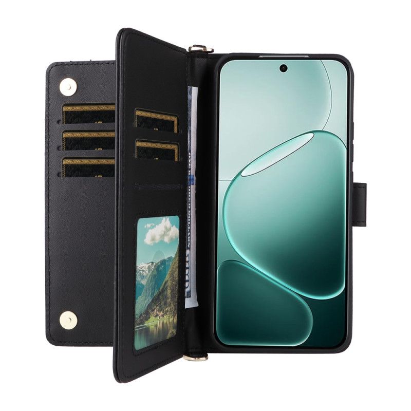 Etui Folio Vivo V50 Lite 5g Pikowane Z Paskiem Na Ramię I Smyczą Etui Ochronne