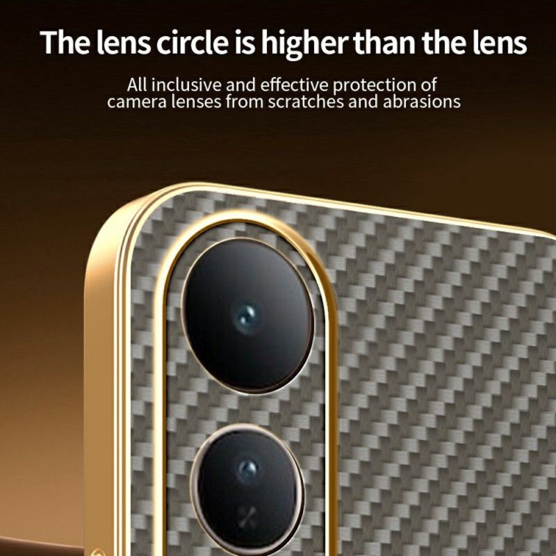 Etui Vivo V50 Lite 5g Tekstura Włókna Węglowego