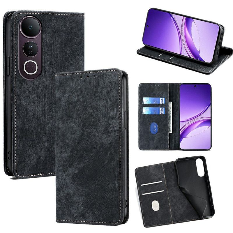 Flip Kotelot Vivo V50 Lite 5g Etui Na Telefon Efekt Zamszu Blokujący Rfid