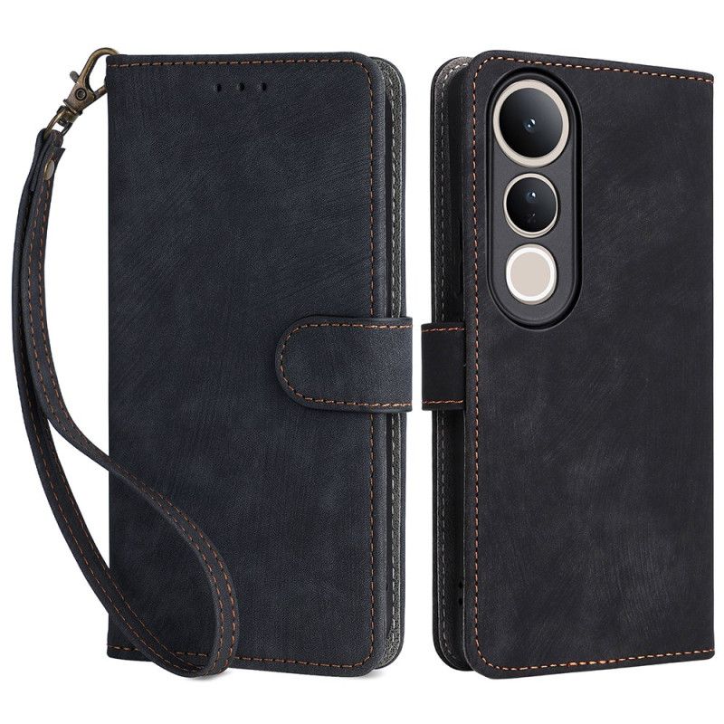 Skórzany Futerał Vivo V50 Lite 5g Etui Na Telefon Ochrona Rfid Ze Smyczą