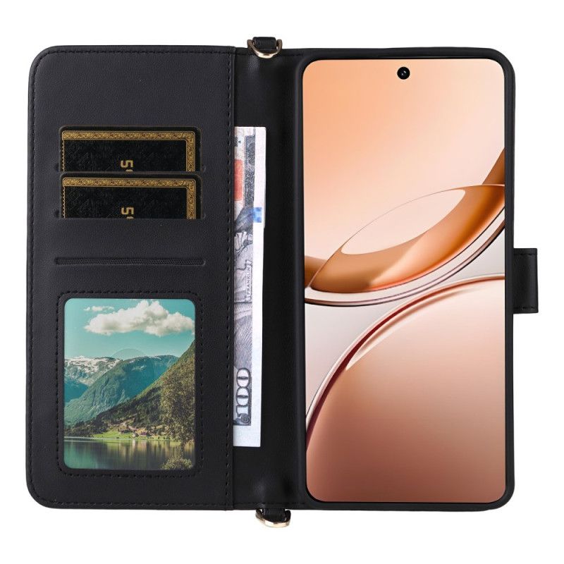 Skórzany Futerał Vivo V50 Lite 5g Etui Na Telefon Pikowane Ze Smyczą I Paskiem Na Ramię