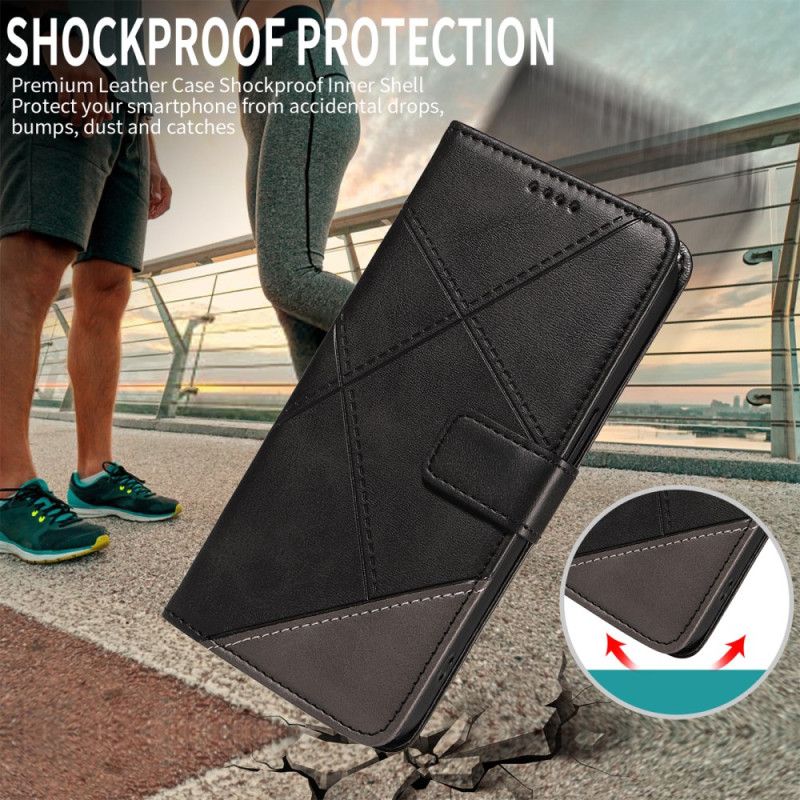 Etui Folio Oneplus Nord 5 Dwukolorowe Geometryczne Etui Ochronne