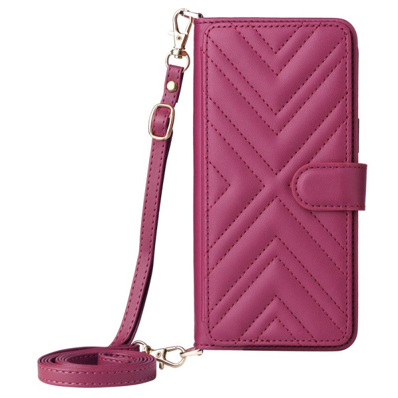 Etui Folio Oneplus Nord 5 Pikowane Z Paskiem Na Ramię