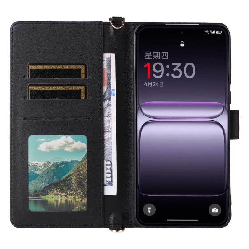 Etui Folio Oneplus Nord 5 Pikowane Z Paskiem Na Ramię