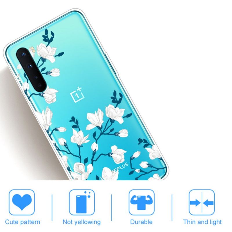 Etui OnePlus Nord Białe Kwiaty