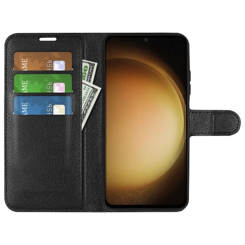 Etui Folio Samsung Galaxy S24 Plus 5g Klasyczna Sztuczna Skóra Litchi Etui Ochronne