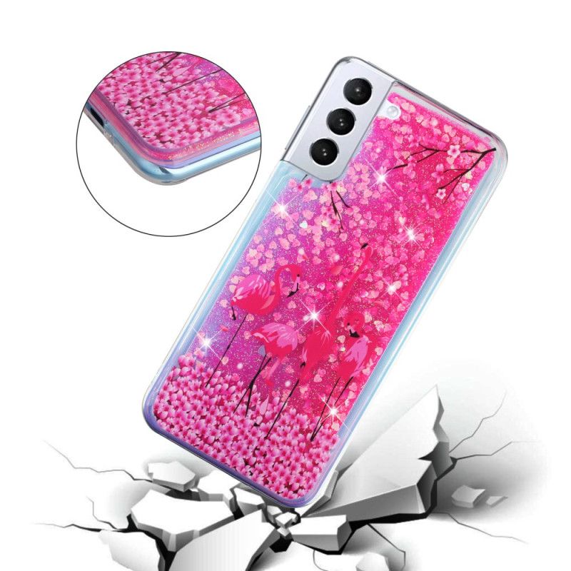 Etui Samsung Galaxy S24 Plus 5g Płynny Brokat W Kształcie Ptaka