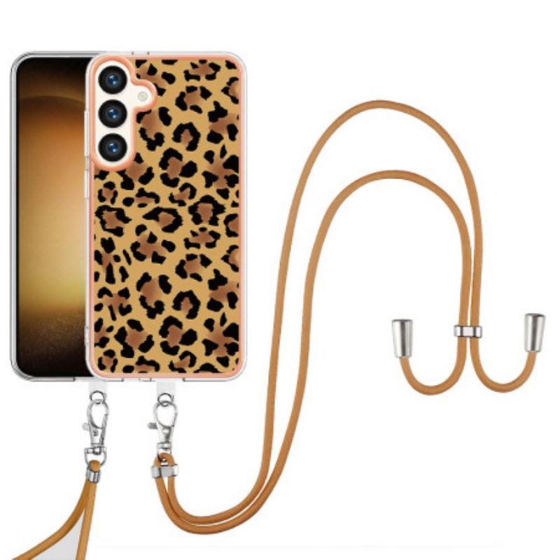 Futerały Samsung Galaxy S24 Plus 5g Etui Na Telefon Sznurek Nadruk W Panterkę