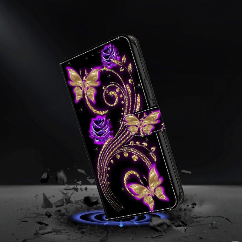 Obudowa Samsung Galaxy S24 Plus 5g Etui Na Telefon Fioletowe Motyle