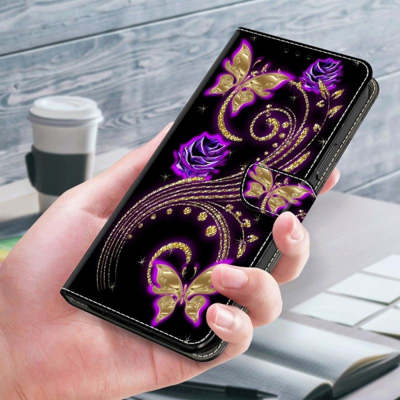 Obudowa Samsung Galaxy S24 Plus 5g Etui Na Telefon Fioletowe Motyle
