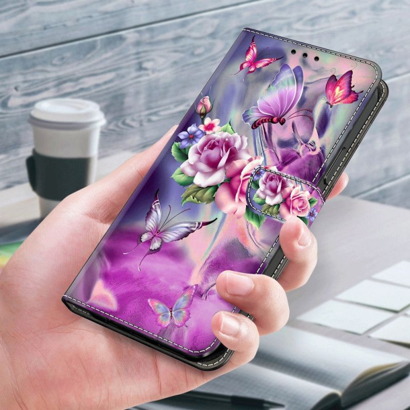 Obudowa Samsung Galaxy S24 Plus 5g Etui Na Telefon Motyle I Kwiaty