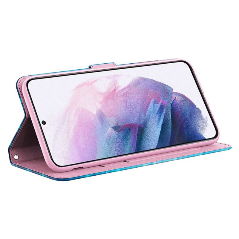 Obudowa Samsung Galaxy S24 Plus 5g Etui Na Telefon Niebieskie Motyle Z Paskiem