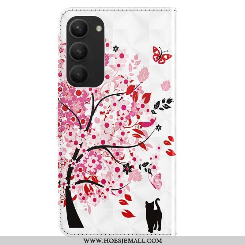 Skórzany Futerał Samsung Galaxy S24 Plus 5g Etui Na Telefon Drzewo Życzeń Na Smyczy