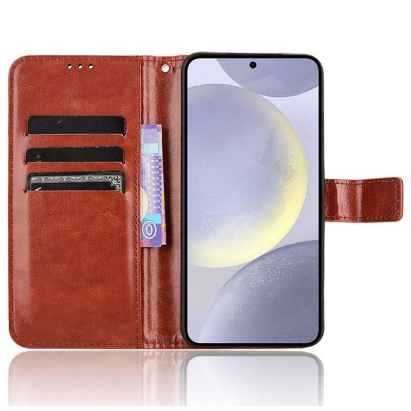 Skórzany Futerał Samsung Galaxy S24 Plus 5g Etui Na Telefon Sztuczna Skóra W Stylu Retro Z Paskiem