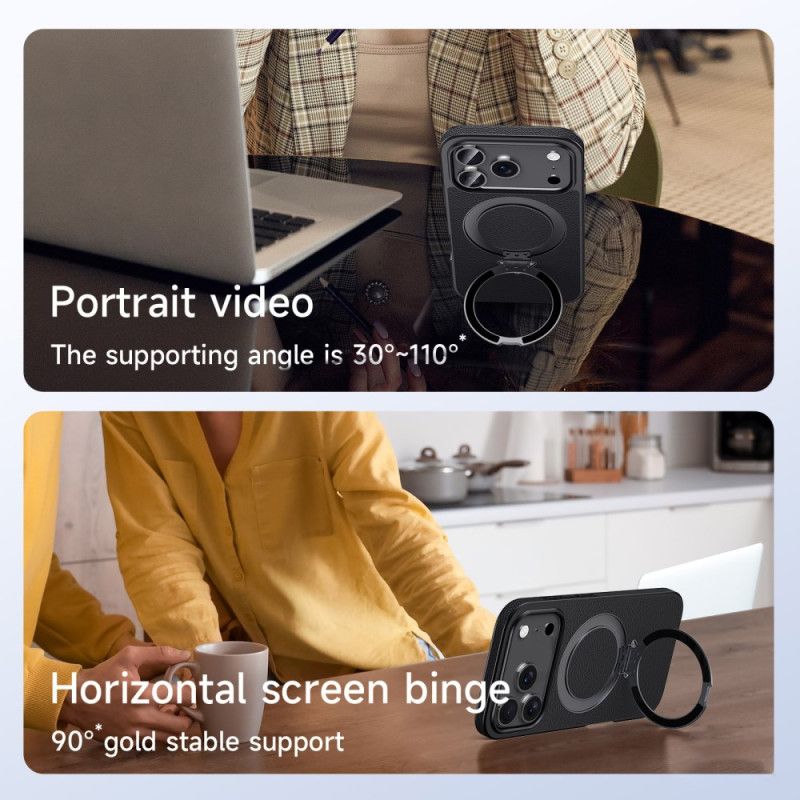 Etui Do iPhone 17 Magsafe Kompatybilny Ze Skórą Z Podstawką