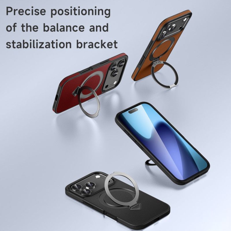 Etui Do iPhone 17 Magsafe Kompatybilny Ze Skórą Z Podstawką