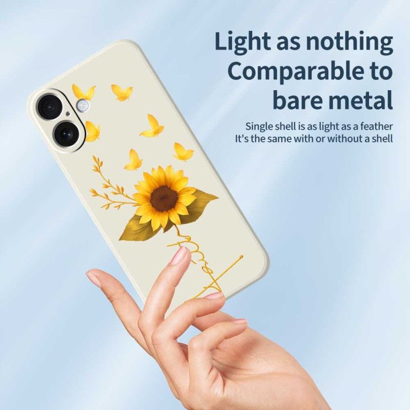 Etui Do iPhone 17 Słonecznik Z Płynnego Silikonu