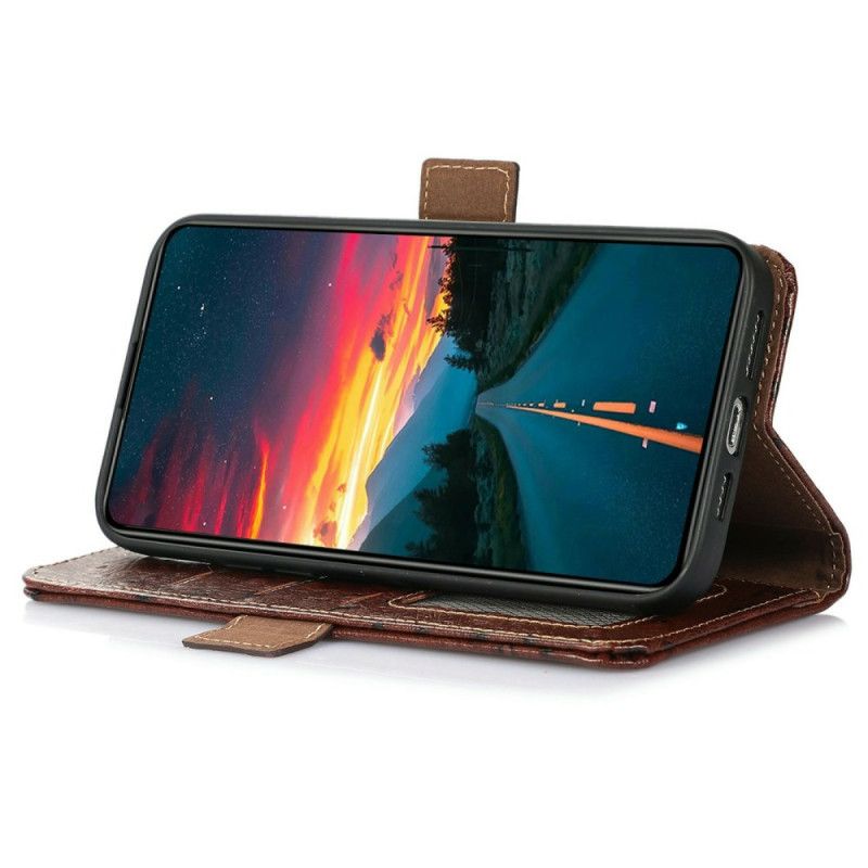 Etui Folio Do iPhone 17 Blokada Rfid Skóra Strusia