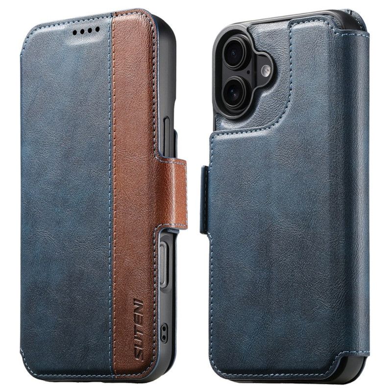 Etui Folio iPhone 17 Dwukolorowa Teksturowana Skóra Magsafe Etui Ochronne