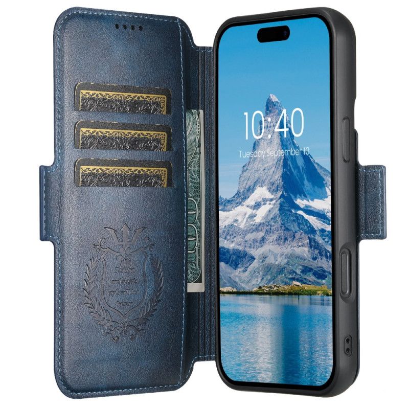 Etui Folio iPhone 17 Dwukolorowa Teksturowana Skóra Magsafe Etui Ochronne