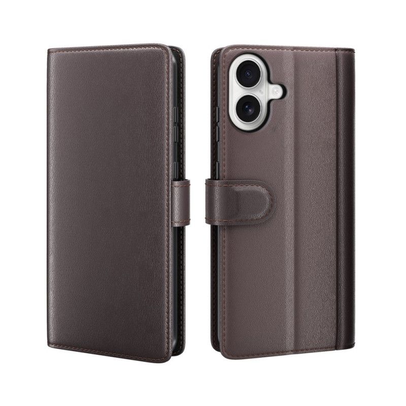 Etui Folio iPhone 17 Portfel Z Prawdziwej Skóry Etui Ochronne