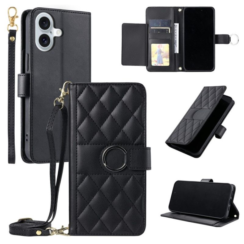 Etui Folio iPhone 17 Wyjątkowy Design Ze Smyczą I Paskiem Na Ramię