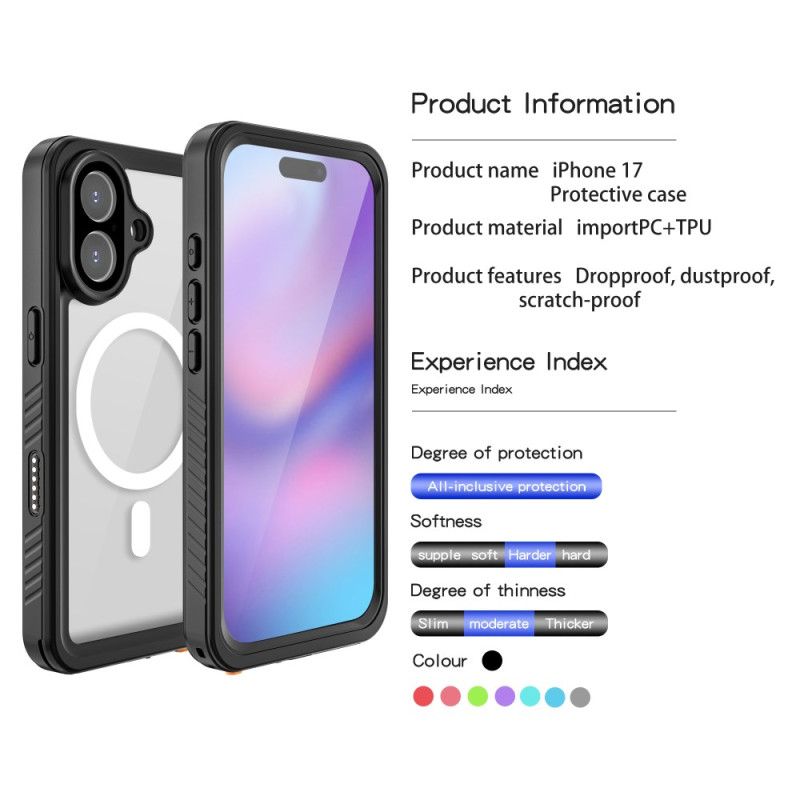 Etui iPhone 17 Kompatybilny Z Wodoodporną Serią Magsafe Fs/fm Redpepper Etui Ochronne