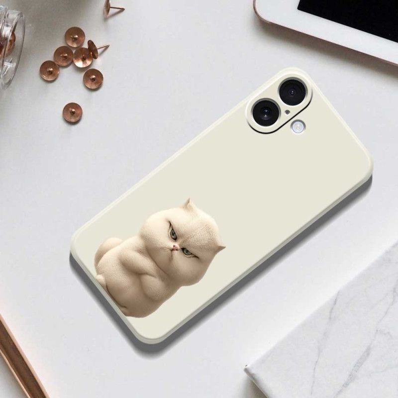 Futerały iPhone 17 Etui Na Telefon Płynny Silikon Angry Cat